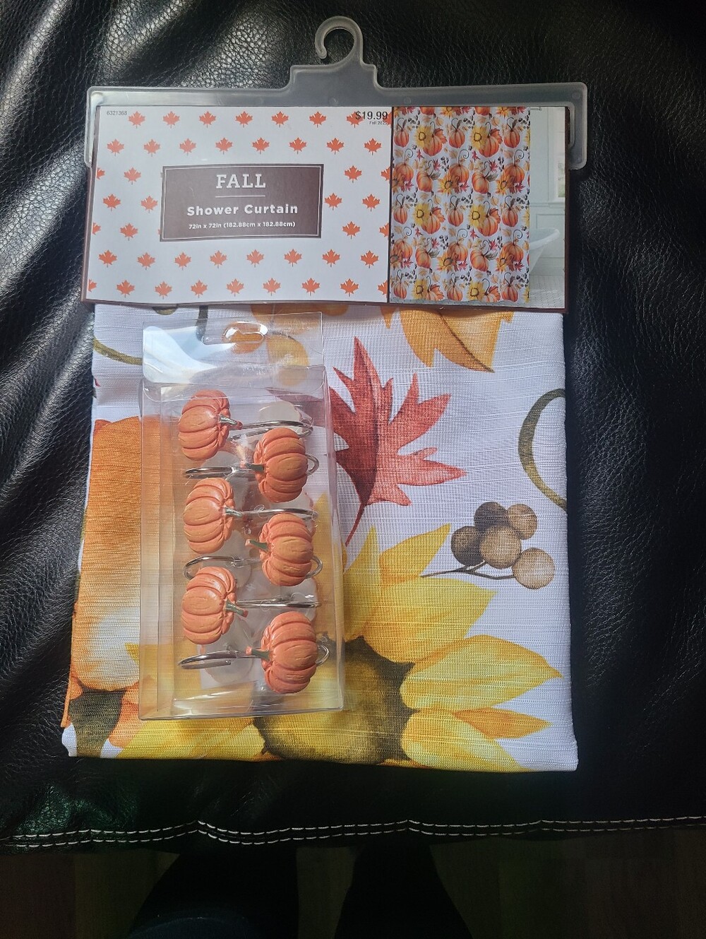 Fall Pumpkin & Sunflower  Shower Curtain - Orange